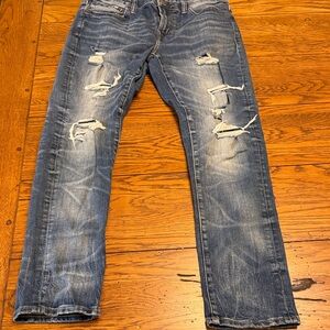 American Eagle Outfitters Blue Distressed Slim Jeans